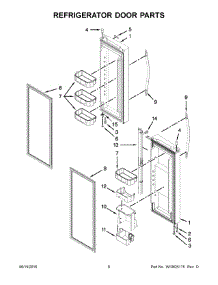 04 - Refrigerator Door Parts parts for Whirlpool Refrigerator WRF560SEYB01 from AppliancePartsPros.com
