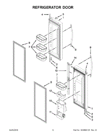 05 - Refrigerator Door parts for Whirlpool Refrigerator WRF560SEYB02 from AppliancePartsPros.com