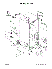 02 - Cabinet Parts parts for Whirlpool Refrigerator WRF560SEYM04 from AppliancePartsPros.com