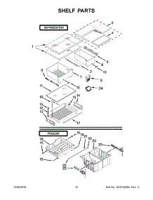 07 - Shelf Parts parts for Whirlpool Refrigerator WRF560SEYW04 from AppliancePartsPros.com