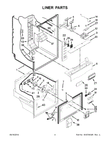 03 - Liner Parts parts for Whirlpool Refrigerator WRF560SFYB04 from AppliancePartsPros.com