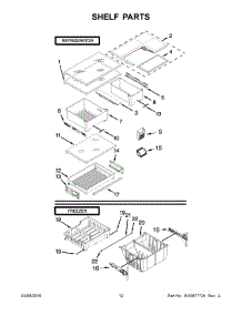 07 - Shelf Parts parts for Whirlpool Refrigerator WRF560SFYB05 from AppliancePartsPros.com