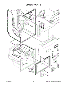 03 - Liner Parts parts for Whirlpool Refrigerator WRF560SFYE02 from AppliancePartsPros.com