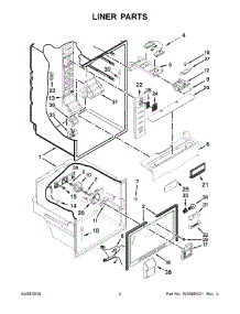 03 - Liner Parts parts for Whirlpool Refrigerator WRF560SFYH04 from AppliancePartsPros.com