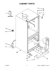 02 - Cabinet Parts parts for Whirlpool Refrigerator WRF560SFYM01 from AppliancePartsPros.com