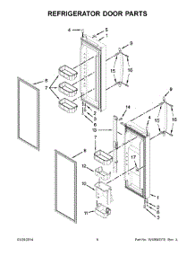 04 - Refrigerator Door Parts parts for Whirlpool Refrigerator WRF560SMYB02 from AppliancePartsPros.com