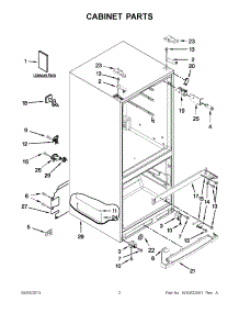 01 - Cabinet Parts parts for Whirlpool Refrigerator WRF560SMYH00 from AppliancePartsPros.com