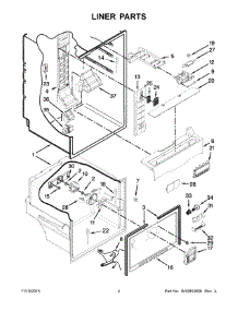 03 - Liner Parts parts for Whirlpool Refrigerator WRF560SMYH04 from AppliancePartsPros.com