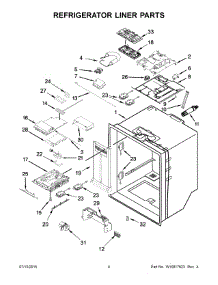 03 - Refrigerator Liner Parts parts for Whirlpool Refrigerator WRF736SDAB13 from AppliancePartsPros.com