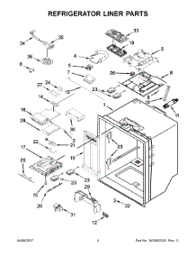 03 - Refrigerator Liner Parts parts for Whirlpool Refrigerator WRF736SDAB14 from AppliancePartsPros.com