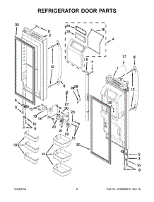 05 - Refrigerator Door Parts parts for Whirlpool Refrigerator WRF736SDAW11 from AppliancePartsPros.com