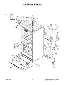 02 - Cabinet Parts parts for Whirlpool Refrigerator WRF736SDAW14 from AppliancePartsPros.com