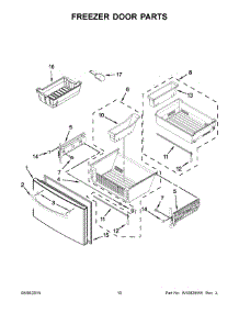 06 - Freezer Door Parts parts for Whirlpool Refrigerator WRF767SDEM00 from AppliancePartsPros.com
