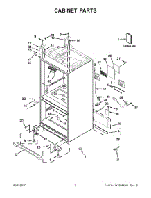 02 - Cabinet Parts parts for Whirlpool Refrigerator WRF767SDEM01 from AppliancePartsPros.com