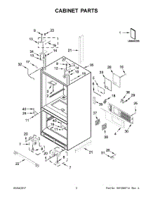 02 - Cabinet Parts parts for Whirlpool Refrigerator WRF954CIHM00 from AppliancePartsPros.com