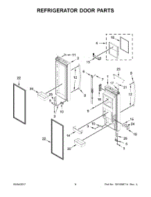 05 - Refrigerator Door Parts parts for Whirlpool Refrigerator WRF954CIHM00 from AppliancePartsPros.com