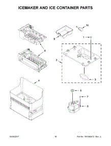 10 - Icemaker And Ice Container Parts parts for Whirlpool Refrigerator WRF964CIHV00 from AppliancePartsPros.com