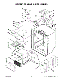 03 - Refrigerator Liner Parts parts for Whirlpool Refrigerator WRF989SDAH03 from AppliancePartsPros.com