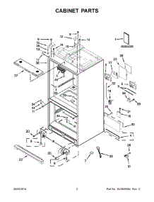 02 - Cabinet Parts parts for Whirlpool Refrigerator WRF991BOOM00 from AppliancePartsPros.com