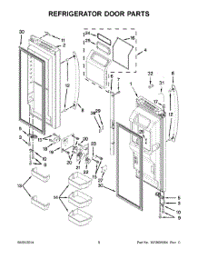 05 - Refrigerator Door Parts parts for Whirlpool Refrigerator WRF991BOOM00 from AppliancePartsPros.com