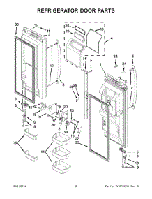 05 - Refrigerator Door Parts parts for Whirlpool Refrigerator WRF991BOOM01 from AppliancePartsPros.com