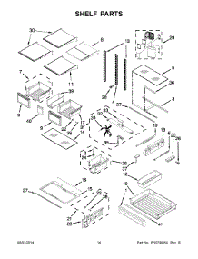 08 - Shelf Parts parts for Whirlpool Refrigerator WRF991BOOM01 from AppliancePartsPros.com