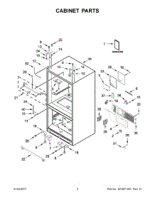 02 - Cabinet Parts parts for Whirlpool Refrigerator WRF993FIFM00 from AppliancePartsPros.com