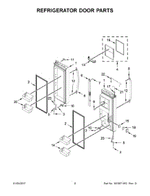05 - Refrigerator Door Parts parts for Whirlpool Refrigerator WRF993FIFM00 from AppliancePartsPros.com