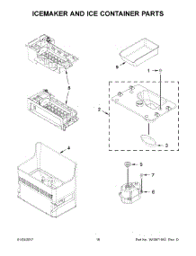 10 - Icemaker And Ice Container Parts parts for Whirlpool Refrigerator WRF993FIFM00 from AppliancePartsPros.com