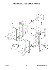 05 - Refrigerator Door Parts parts for Whirlpool Refrigerator WRF995FIFZ00 from AppliancePartsPros.com