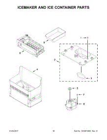 10 - Icemaker And Ice Container Parts parts for Whirlpool Refrigerator WRF995FIFZ00 from AppliancePartsPros.com