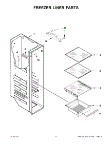 04 - Freezer Liner Parts parts for Whirlpool Refrigerator WRS321CDBM00 from AppliancePartsPros.com