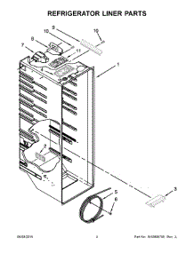 03 - Refrigerator Liner Parts parts for Whirlpool Refrigerator WRS322FDAB05 from AppliancePartsPros.com