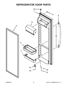 07 - Refrigerator Door Parts parts for Whirlpool Refrigerator WRS322FDAB05 from AppliancePartsPros.com