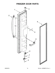 08 - Freezer Door Parts parts for Whirlpool Refrigerator WRS322FDAB05 from AppliancePartsPros.com