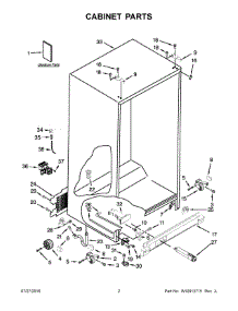02 - Cabinet Parts parts for Whirlpool Refrigerator WRS322FDAD04 from AppliancePartsPros.com