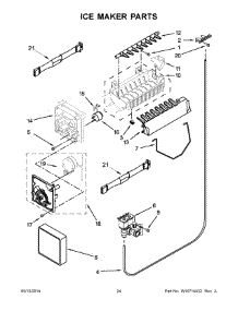 13 - Ice Maker Parts parts for Whirlpool Refrigerator WRS322FDAW02 from AppliancePartsPros.com