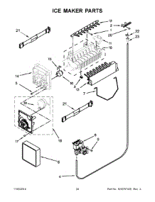13 - Ice Maker Parts parts for Whirlpool Refrigerator WRS322FDAW03 from AppliancePartsPros.com