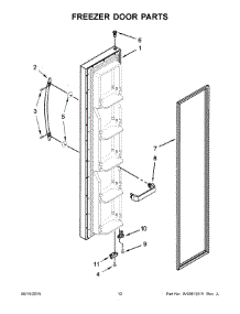 07 - Freezer Door Parts parts for Whirlpool Refrigerator WRS322FNAE02 from AppliancePartsPros.com