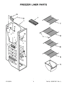 05 - Freezer Liner Parts parts for Whirlpool Refrigerator WRS322FNAE03 from AppliancePartsPros.com