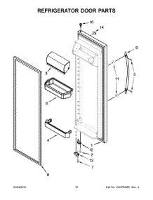 06 - Refrigerator Door Parts parts for Whirlpool Refrigerator WRS322FNAH01 from AppliancePartsPros.com