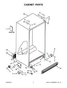 02 - Cabinet Parts parts for Whirlpool Refrigerator WRS322FNAM00 from AppliancePartsPros.com