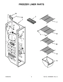 05 - Freezer Liner Parts parts for Whirlpool Refrigerator WRS322FNAM00 from AppliancePartsPros.com