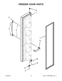 07 - Freezer Door Parts parts for Whirlpool Refrigerator WRS322FNAM01 from AppliancePartsPros.com