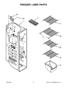 05 - Freezer Liner Parts parts for Whirlpool Refrigerator WRS322FNAW00 from AppliancePartsPros.com