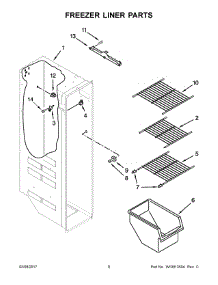 05 - Freezer Liner Parts parts for Whirlpool Refrigerator WRS325FDAM04 from AppliancePartsPros.com