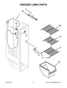 05 - Freezer Liner Parts parts for Whirlpool Refrigerator WRS325FDAT02 from AppliancePartsPros.com