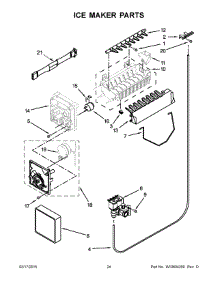 13 - Ice Maker Parts parts for Whirlpool Refrigerator WRS325FDAT02 from AppliancePartsPros.com