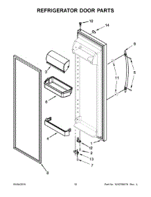 06 - Refrigerator Door Parts parts for Whirlpool Refrigerator WRS325FNAE01 from AppliancePartsPros.com