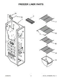 05 - Freezer Liner Parts parts for Whirlpool Refrigerator WRS325FNAH00 from AppliancePartsPros.com